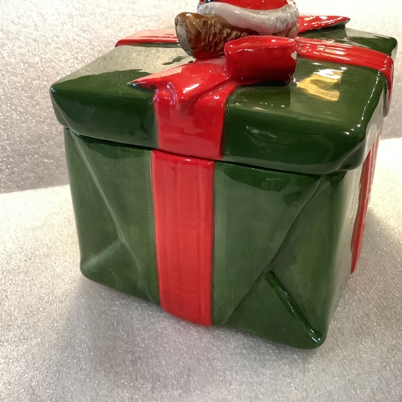 Vintage Otagiri Christmas Candy Cookie Trinket Box Ceramic Japan - Picture 4 of 10